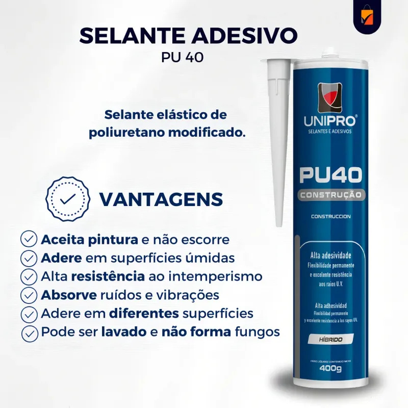 Selante PU 40 Unipro: Adesivo Poliuretano Multiuso — imagem 2